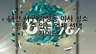 대전 서구 괴정동 이사 청소, 믿을 수 있는 업체 선택 가이드