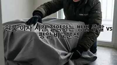 원룸 이사, 시간 절약하는 방법! 주말 vs 평일 비교분석