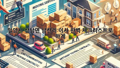 밀양시 상남면 남산리 이사, 완벽 체크리스트로 轻松하게!