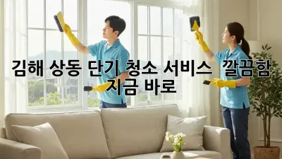 김해 상동 단기 청소 서비스 ✨ 깔끔함, 지금 바로!